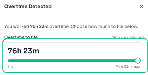 Overtime filing slider
